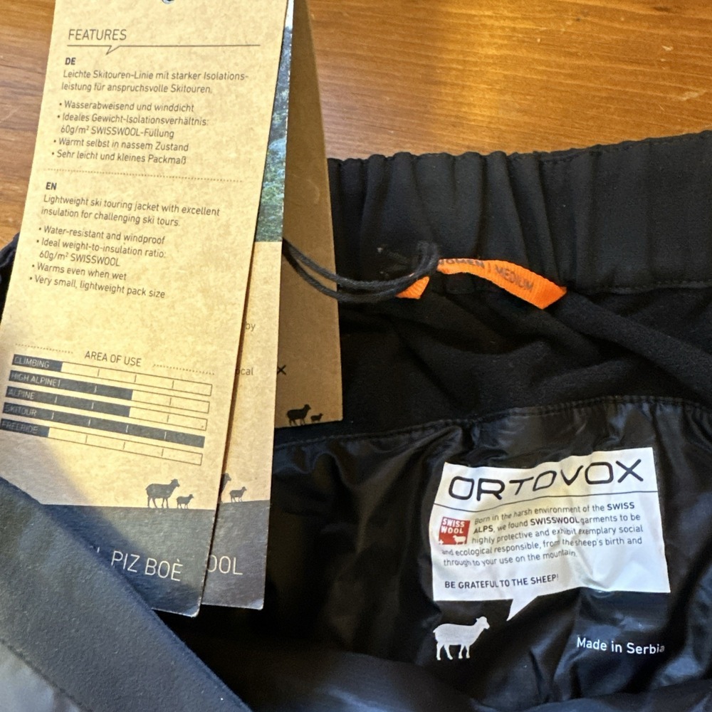 NWT Ortovox Swisswool Piz Boe Skirt Medium Black Outdoor Layer Mountain Wear - Picture 8 of 8